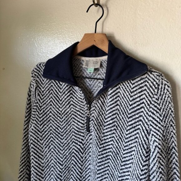 Anthropologie | Cozy Chevron Quarter Zip Pullover - Picture 2 of 6